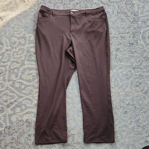 Croft & Barrow Stretch Pants Brown 18 Short